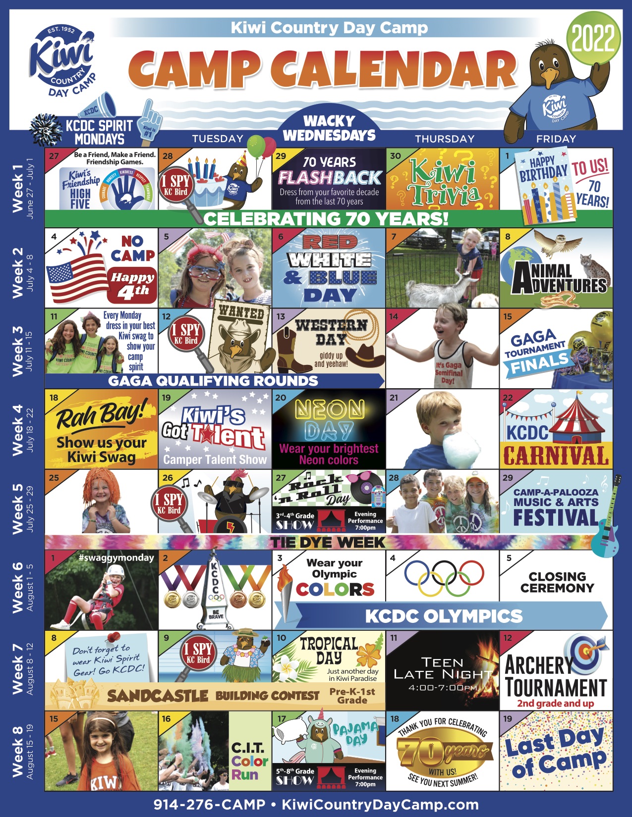 Special Event Calendar Kiwi Country Day Camp